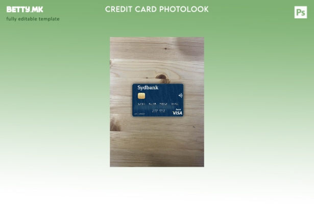 модерен стил Данска Sydbank виза дебитна картичка photolook преден шаблон